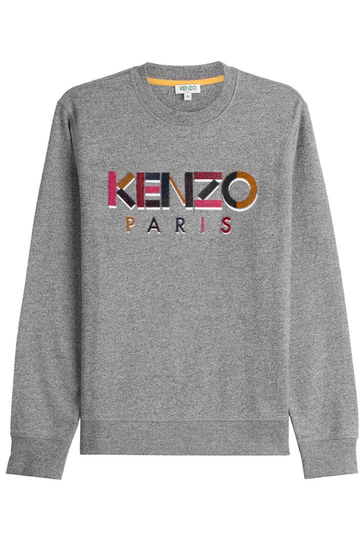 Kenzo Kenzo Cotton Sweatshirt With Textured Logo - Grey
