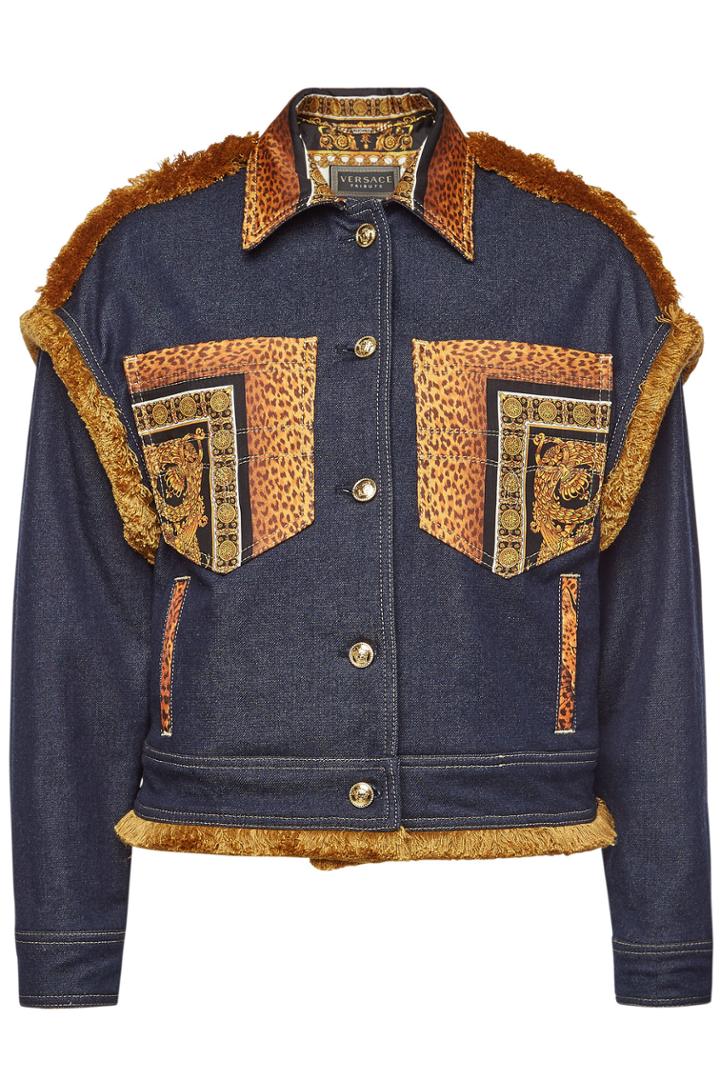 Versace Versace Denim Jacket With Fringe