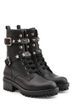 R.e.d Valentino R.e.d Valentino Leather Ankle Boots With Star Studs