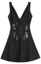 Herv L Ger Marissa Bandage Dress With Corset Detail