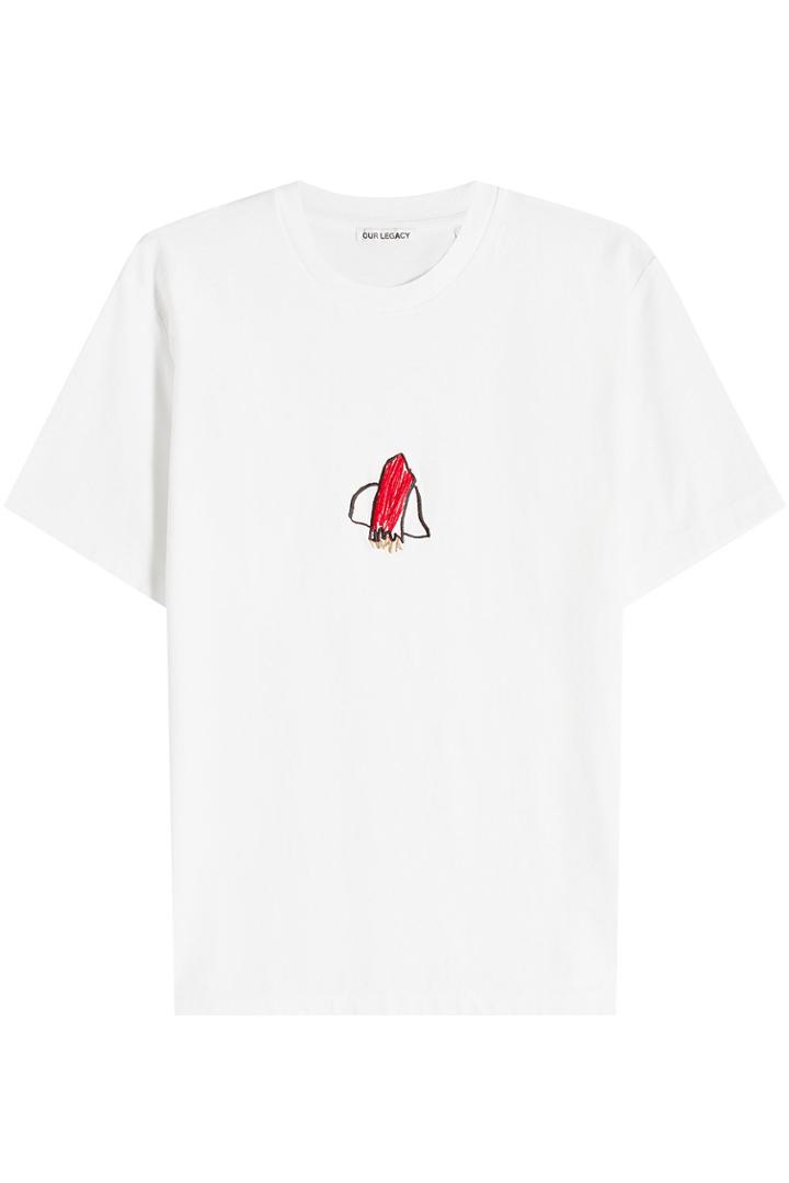 Our Legacy Our Legacy Spaceship Embroidered Cotton T-shirt