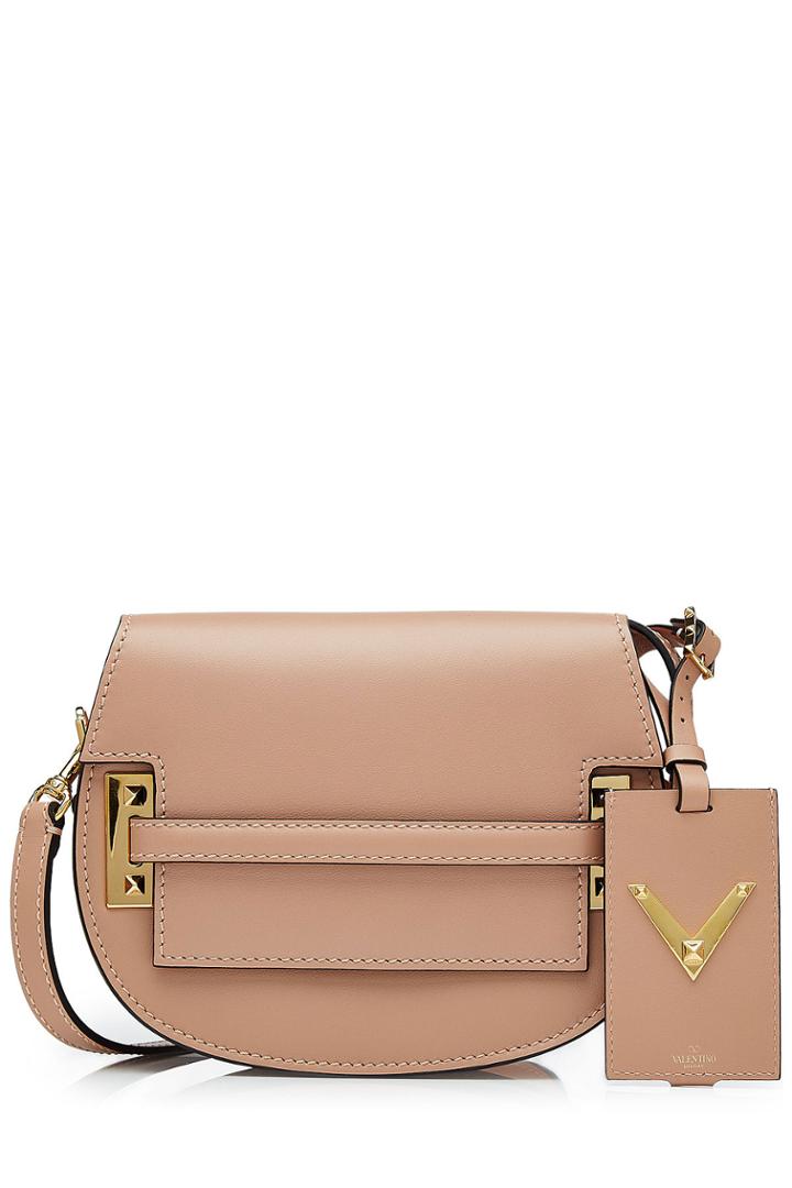 Valentino Valentino My Rockstud Leather Shoulder Bag - Camel