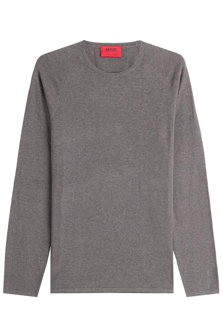 Hugo Hugo Pullover With Cotton, Silk And Cashmere - Grey