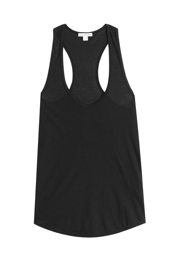 James Perse James Perse Cotton Racer Back Tank Top - Black