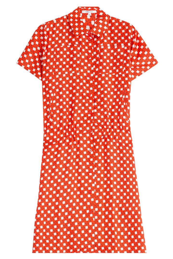 Carven Carven Printed Silk Shirtdress - Red