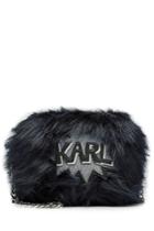 Karl Lagerfeld Karl Lagerfeld Faux Fur Shoulder Bag - Black