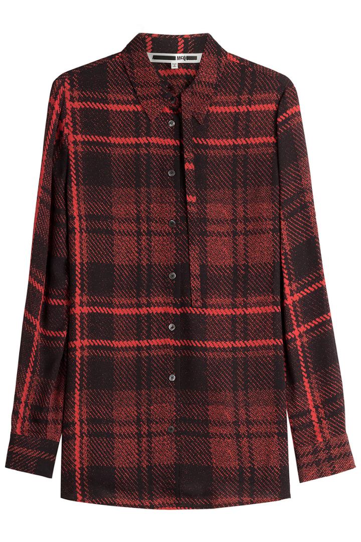 Mcq Alexander Mcqueen Mcq Alexander Mcqueen Plaid Silk Blouse