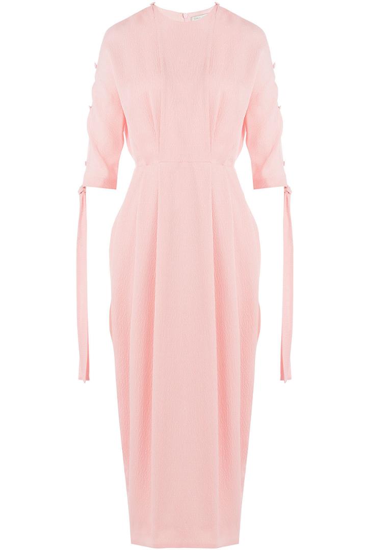 Emilia Wickstead Emilia Wickstead Silk Midi Dress With Cut-out Sleeves