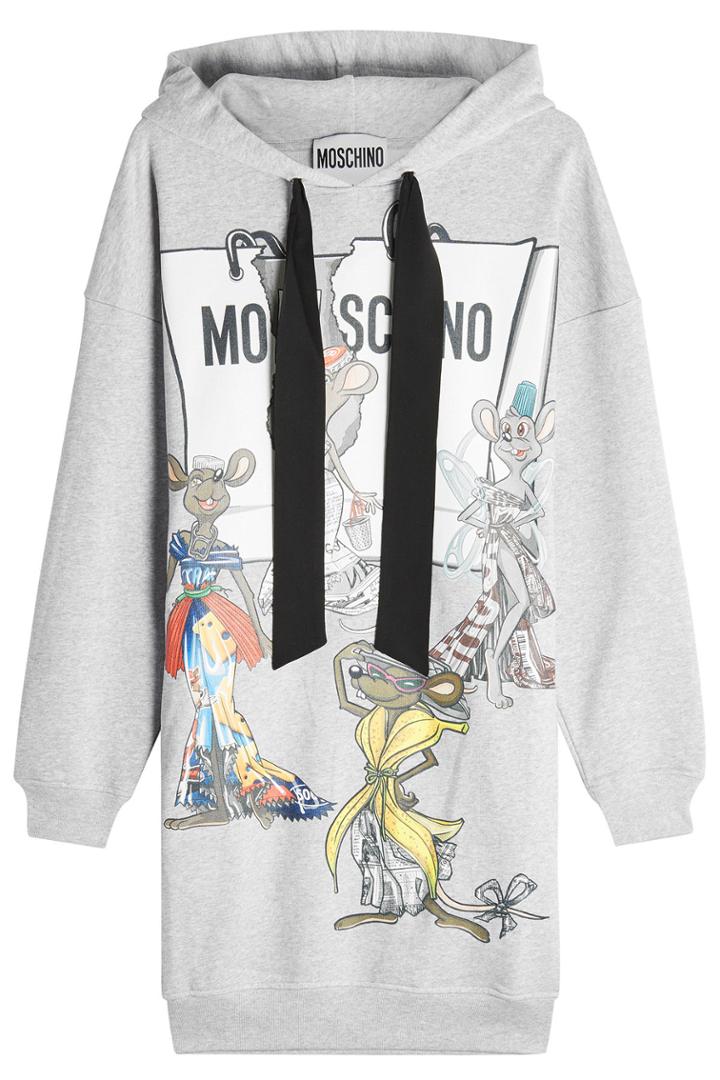 Moschino Moschino Printed Cotton Sweatshirt Dress