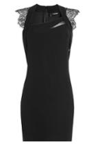 The Kooples The Kooples Cocktail Dress With Lace Short Sleeves - Black