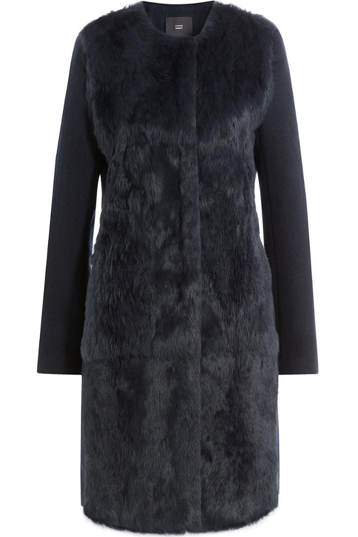 Steffen Schraut Steffen Schraut Coat With Rabbit Fur - Blue