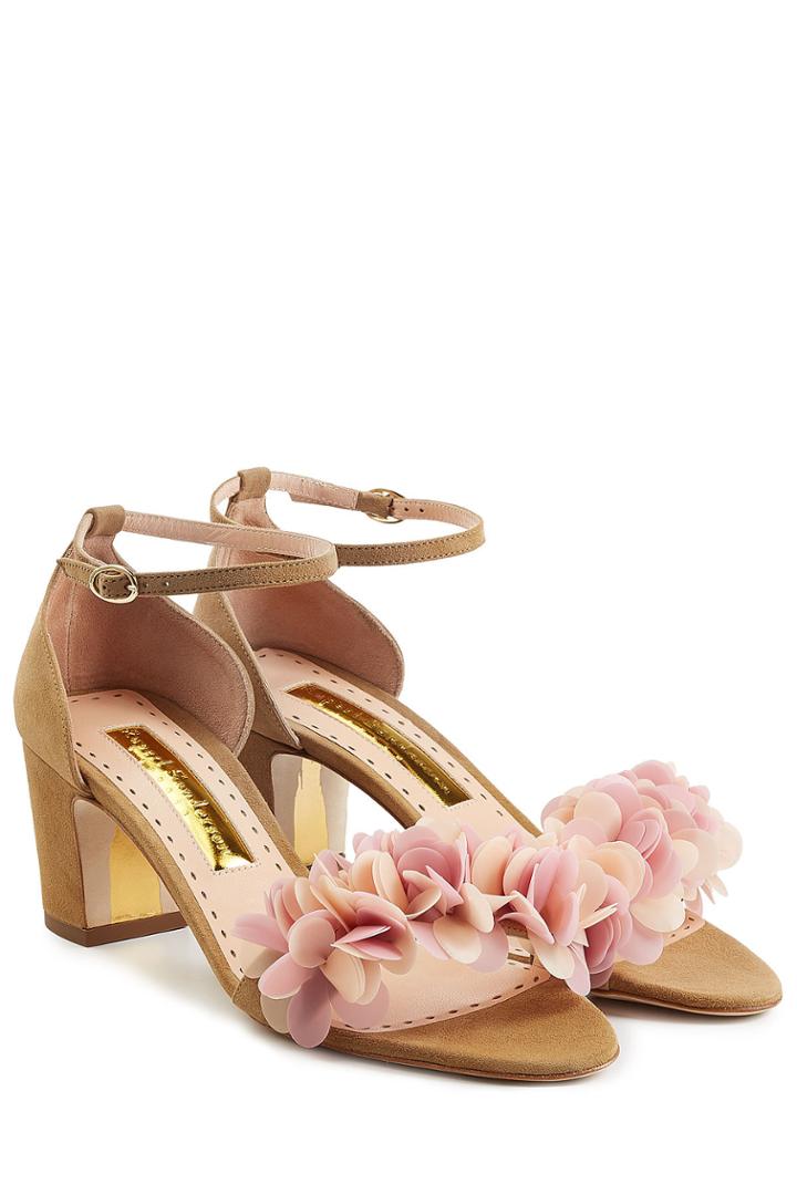 Rupert Sanderson Rupert Sanderson Petal Embellished Suede Sandals