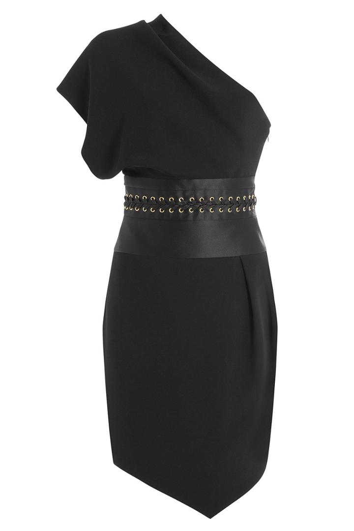Alexandre Vauthier Alexandre Vauthier Asymmetric Dress With Leather - Black
