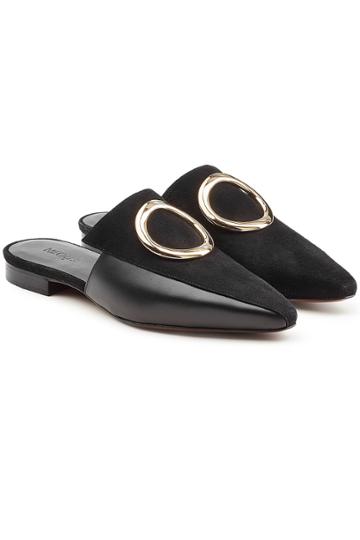 Neous Neous Phaius Leather And Suede Mules