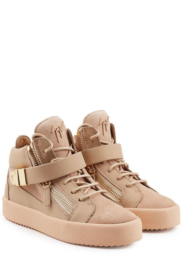Giuseppe Zanotti Giuseppe Zanotti Leather And Suede Mid-top Sneakers
