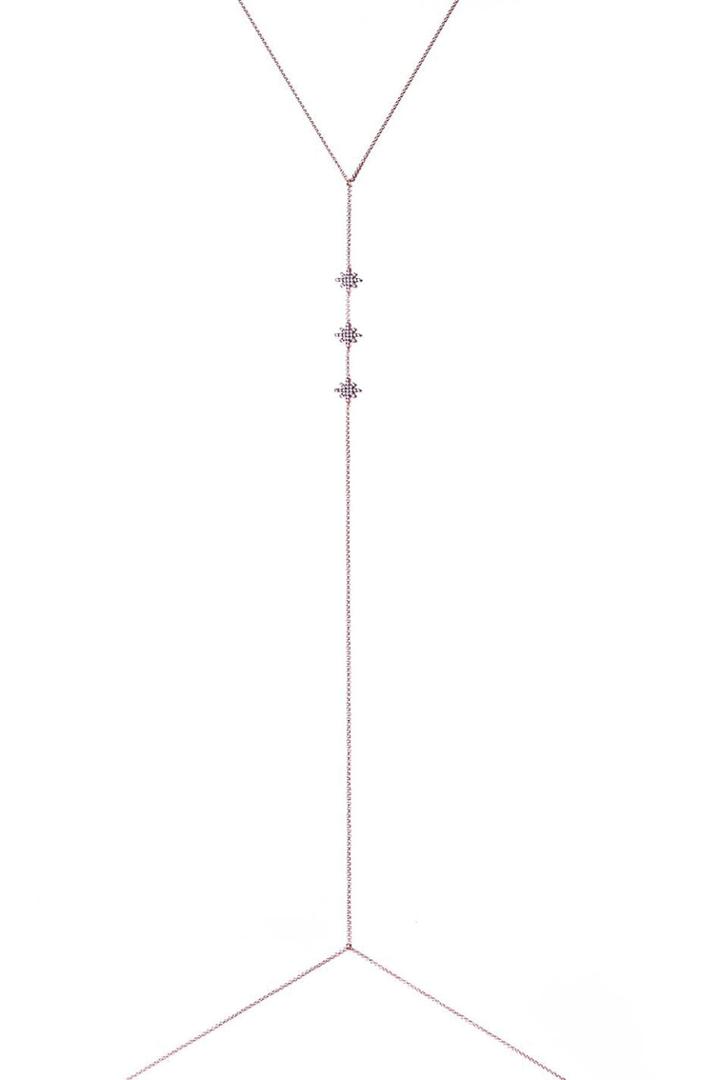 Diane Kordas Diane Kordas Starburst 18kt Rose Gold Body Chain With White Diamonds - None