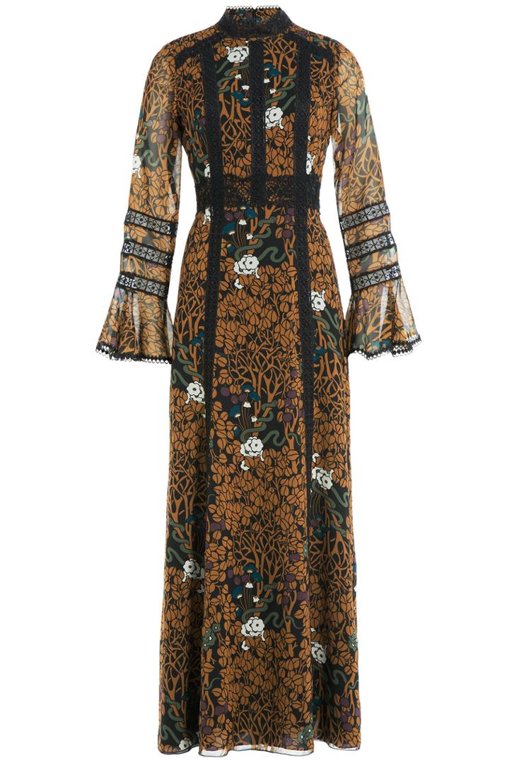 Anna Sui Anna Sui Lace Panel Printed Dress - Multicolor