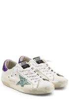 Golden Goose Golden Goose Glitter Super Star Sneakers With Leather
