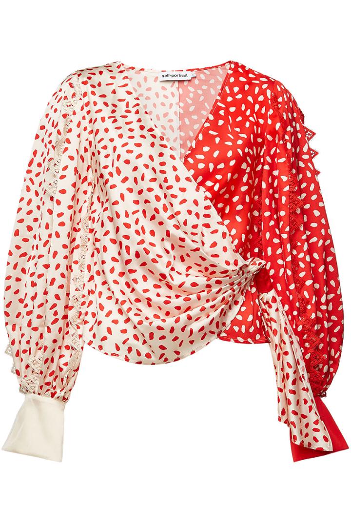 Self-portrait Self-portrait Printed Wrap Top
