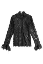 Anna Sui Anna Sui Lace Blouse With Ruffle Trim