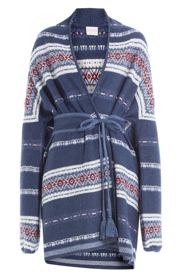 Claudia Schiffer Claudia Schiffer Wool And Cashmere Cardigan - Blue