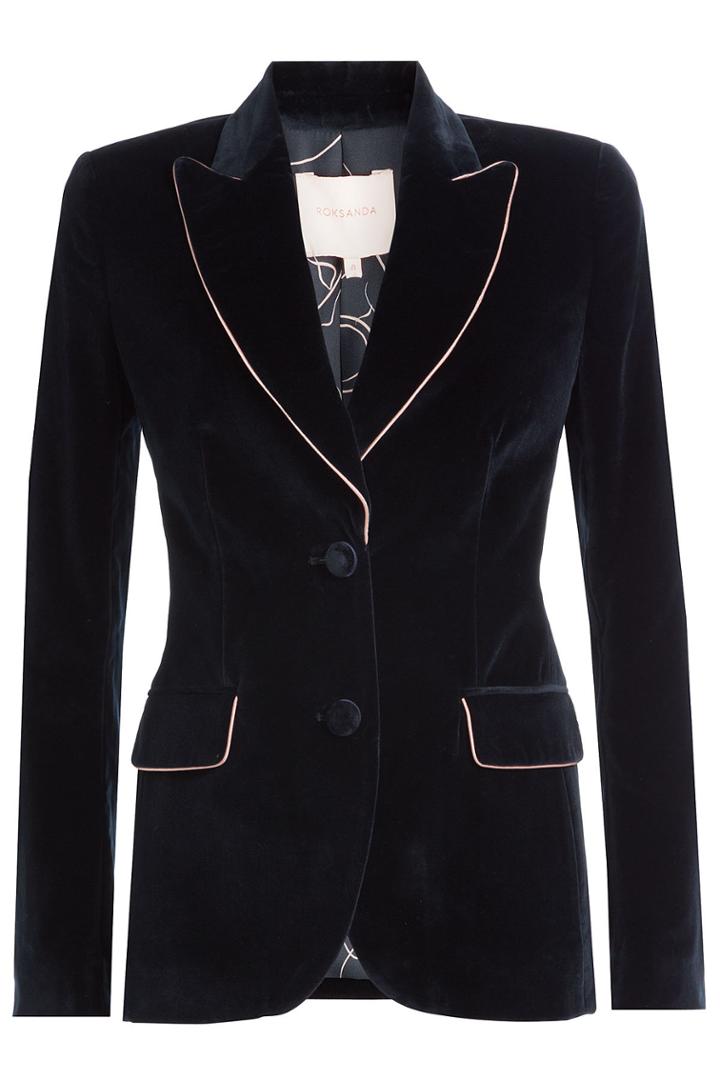 Roksanda Ilincic Roksanda Ilincic Velvet Blazer - Blue