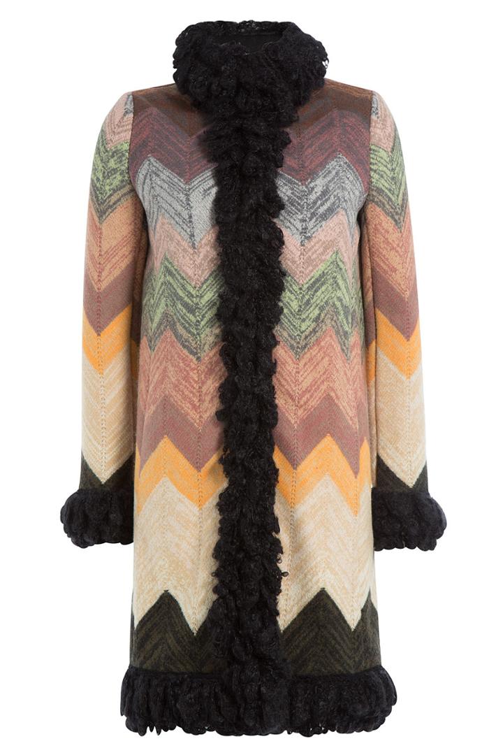 Missoni Missoni Wool Coat With Statement Collar And Trim - None