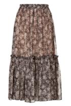 Michael Kors Michael Kors Silk Chiffon Printed Shirt - Brown