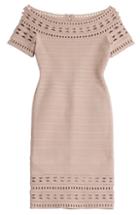Herv L Ger Bardot Bandage Dress With Cut-outs