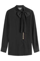 Boutique Moschino Boutique Moschino Zipped Blouse With Bow At Neck - Black