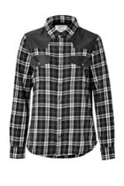 Current/elliott Current/elliott Cotton Plaid And Leather Shirt - Multicolored