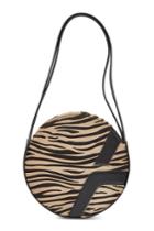 Manu Atelier Manu Atelier Lou Round Box Leather Handbag With Calf Hair