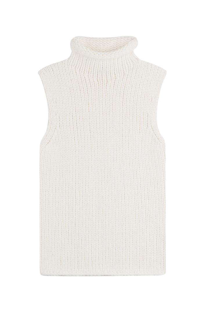 Theory Theory Sleeveless Knit Turtleneck - Beige