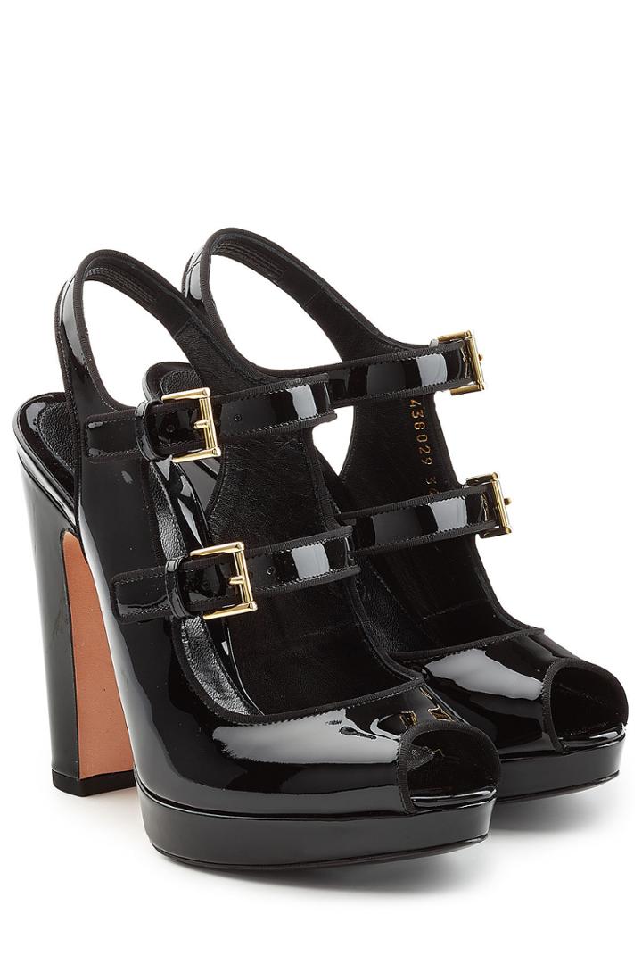 Alexander Mcqueen Alexander Mcqueen Patent Leather Platform Sandals