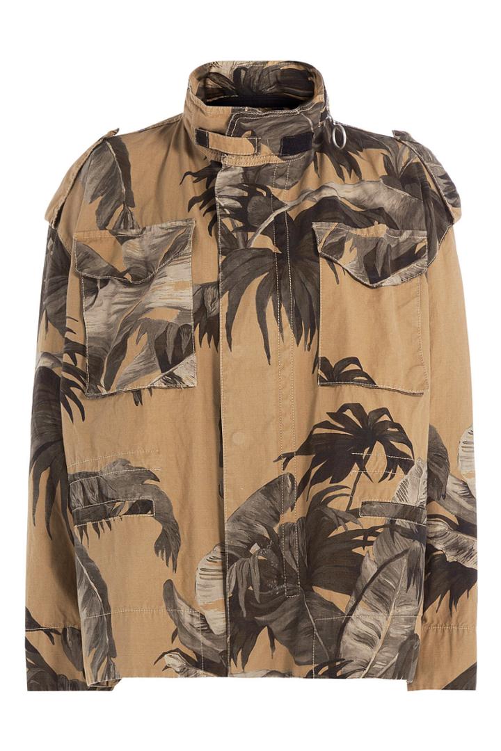 Off White Off White Printed Cotton Jacket - Camel