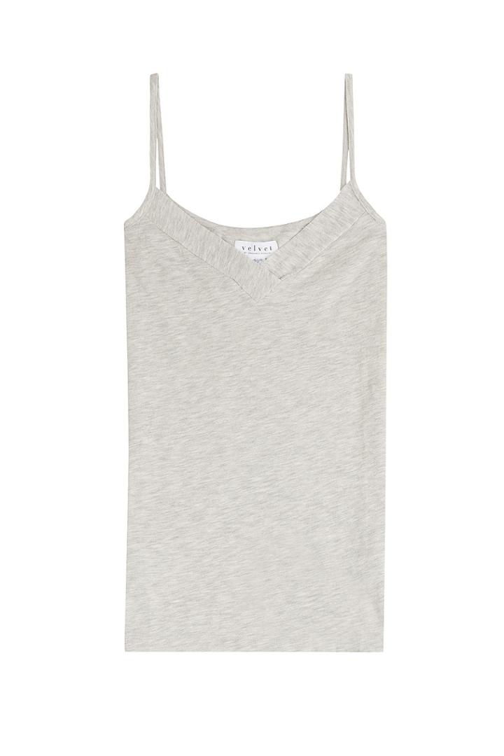 Velvet Velvet Cotton Blend Vest Top - Grey