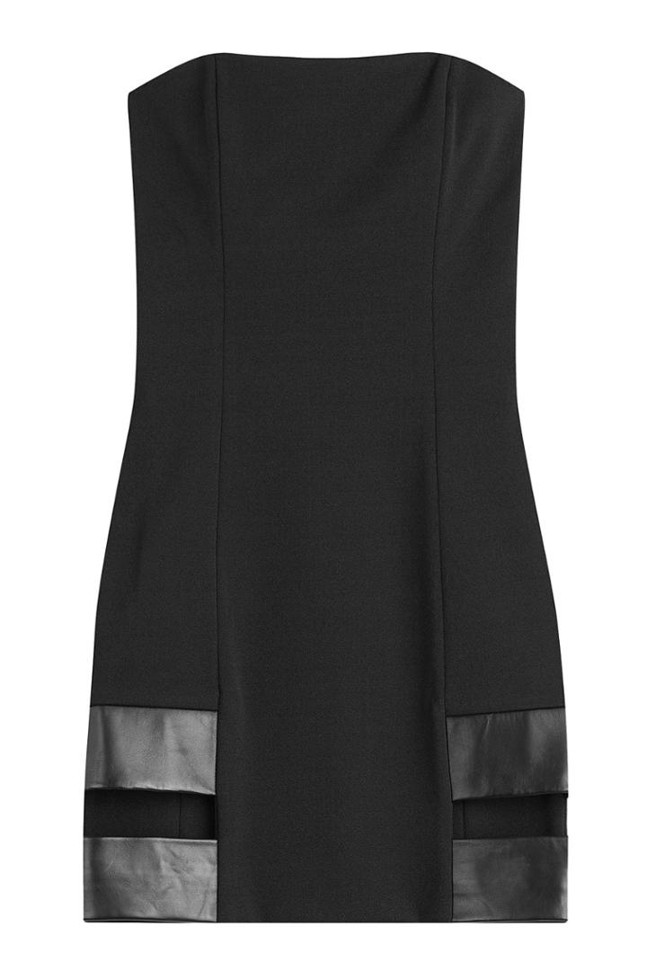 Anthony Vaccarello Anthony Vaccarello Mini Dress With Leather And Cut-out Detail - Black