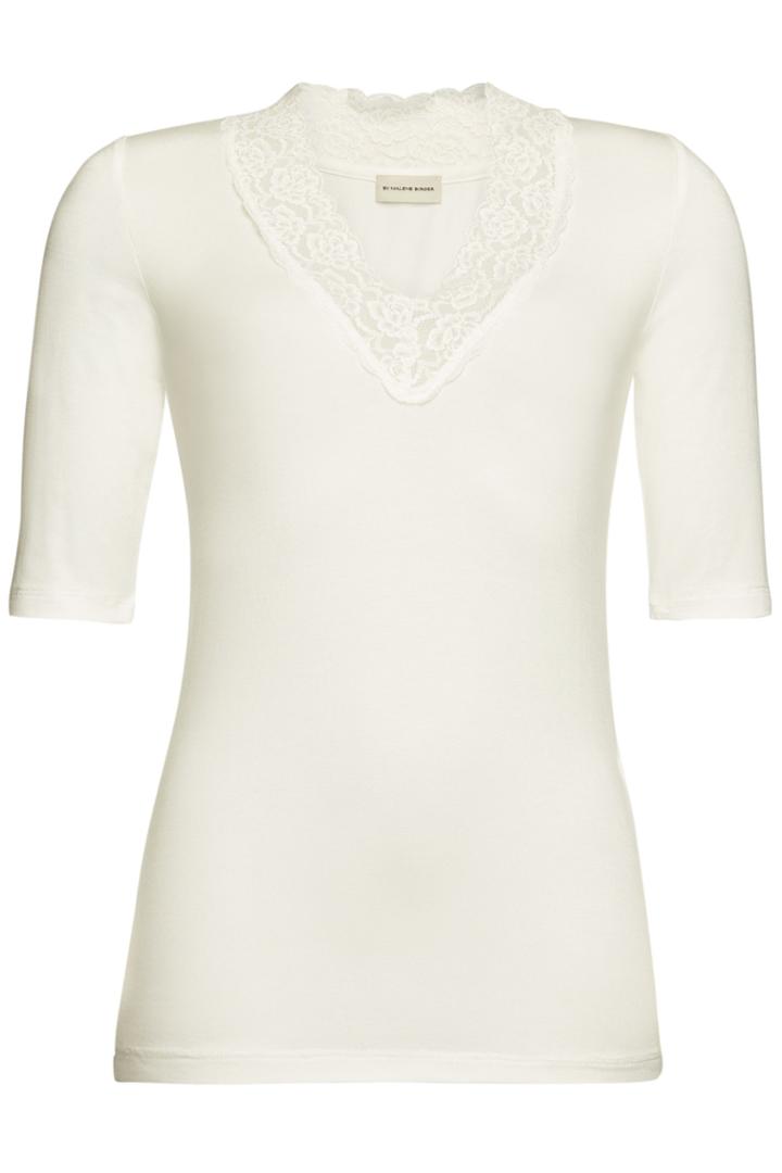 By Malene Birger By Malene Birger Jersey Shirt With Lace Trim