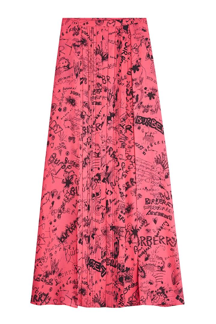 Burberry Burberry Neckar Doodle Silk Skirt