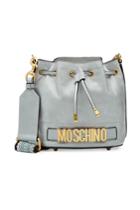 Moschino Moschino Logo Leather Drawstring Bag