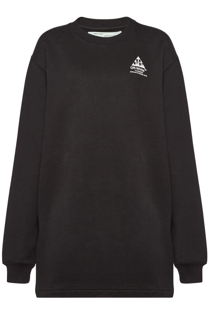 Off-white Off-white Printed Cotton Sweatshirt Dress