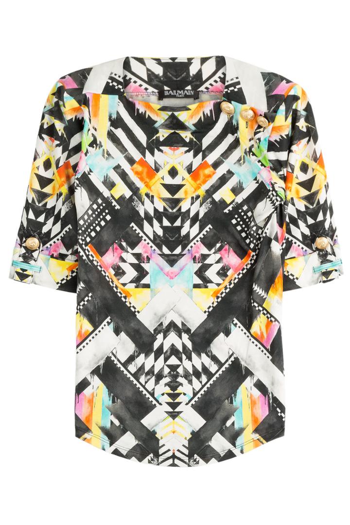 Balmain Balmain Printed Silk Top
