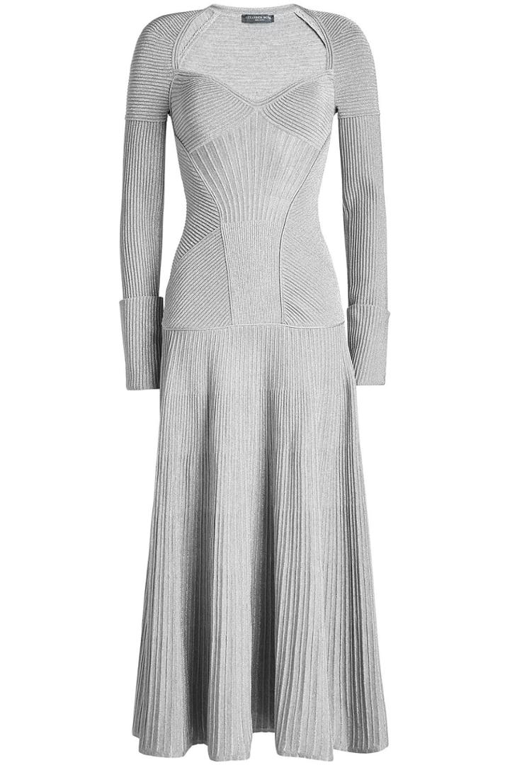 Alexander Mcqueen Alexander Mcqueen Dress With Wool And Metallic Thread