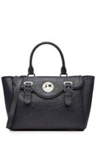 Hill & Friends Hill & Friends Happy Satchel Textured Leather Tote - Blue