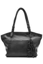 Henry Beguelin Henry Beguelin Leather Tote With Knotted Tassel - Black
