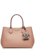 Karl Lagerfeld Karl Lagerfeld Leather Shopper With Luggage Tag - Rose