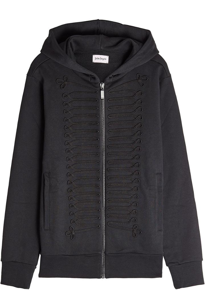 Palm Angels Palm Angels Zip-up Cotton Hoodie With Appliqué