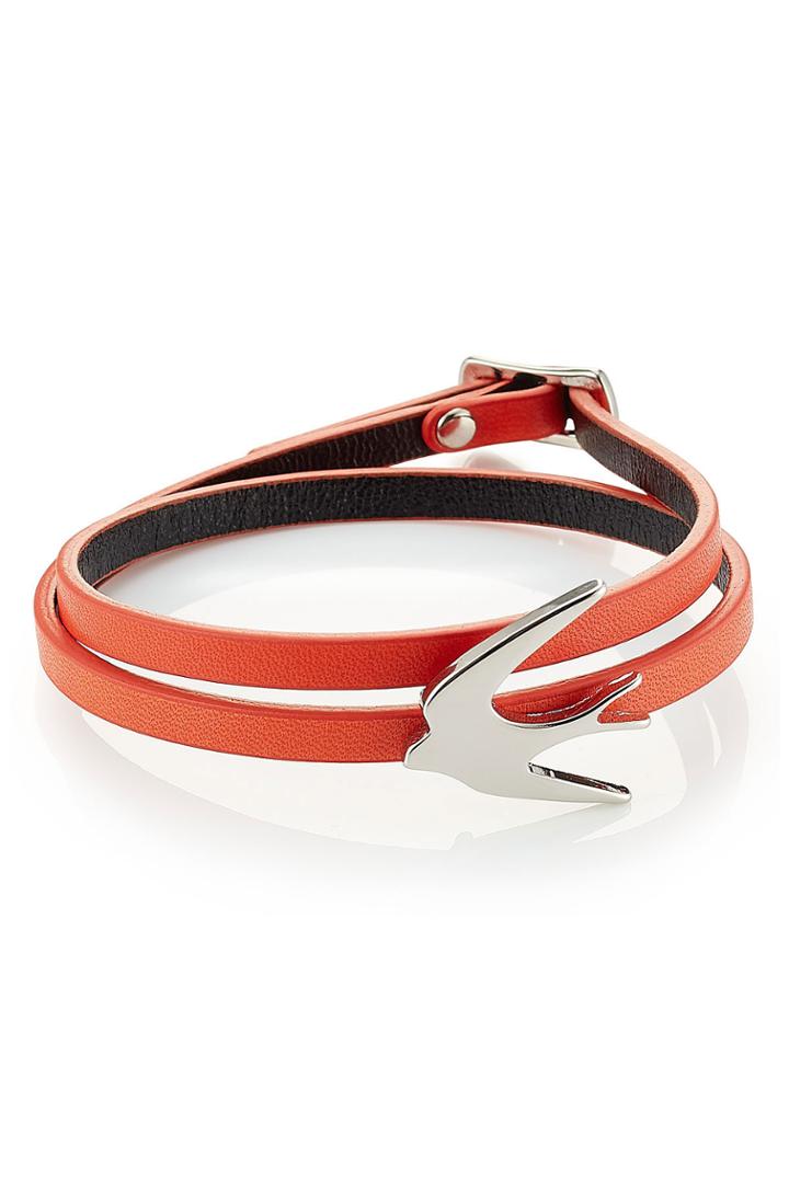 Mcq Alexander Mcqueen Mcq Alexander Mcqueen Leather Bracelet With Swallow Motif