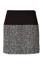 Bouchra Jarrar Wool-cotton Skirt With Tweed Panel