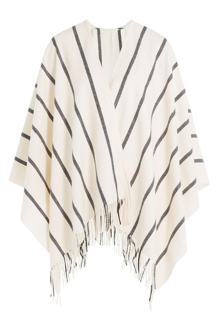 Rag & Bone Rag & Bone Striped Merino Wool Cape - Beige